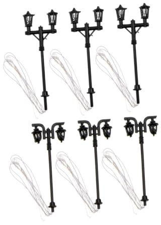 ORFOFE 6pezzi Lampione Stradale Miniatura Lampione Decorativo per Casa Lampada Ornamentale Luminosa di Luce per Scrivania Mini Lampada Scenica