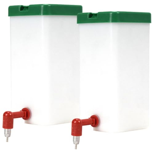 2 Stück Kaninchen-Wasserflasche 1 l, auslaufsichere Kaninchen-Tränke mit großem Fassungsvermögen, mit Nippel aus Edelstahl für kleine Haustiere, Hasen, Frettchen, Hamster, Meerschweinchen