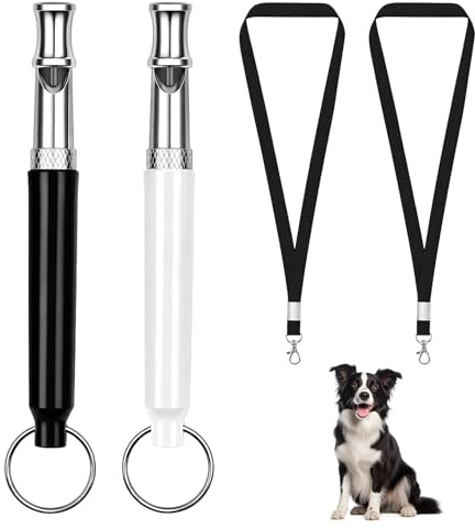 2 Stück Hundepfeife Rückruf,Hundepfeife Hochfrequenz Lautlos,Hundetraining Zubehör,Hundepfeifen,Pfeife Hund,Erziehungshilfen für Hunde Gegen Bellen Hilfsmittel,Einstellbare Umhängeband Whistle