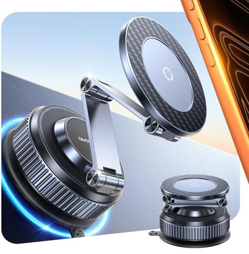 360°Drehen Vakuum Handyhalterung Auto Magnetische, Metall KFZ Autohalterung | 2026 Upgraded Nano-Gel Handyhalterung für Magsafe mit 119+LBS stärkste Saugkraft & Stärkster Magnet,für iPhone 18 Pro Max