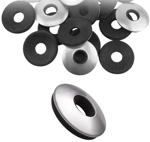 50 Piezas Arandelas de Sellado Adheridas con EPDM M10 x 25 mm EPDM, Arandelas de Acero Inoxidable con Junta de Goma para Tornillos Autoperforantes y Fijaciones Metálicas