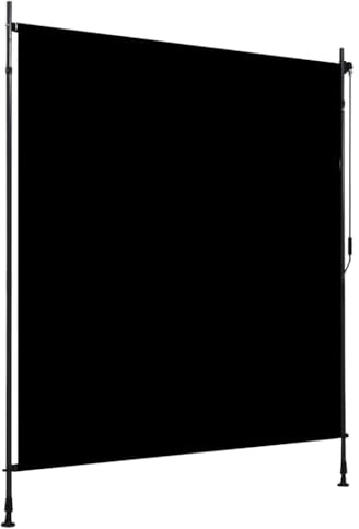 Tmriohed Estor exterior 200 x 270 cm antracita – toldo vertical con manivela y barras telescópicas – Estor para balcón, protección visual para terraza y pérgola, poliéster con revestimiento de PA