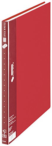 Plus 86-232 Klarsichthefter, Super Economy, Querhalter, A4/A3, 20 Blatt, rot