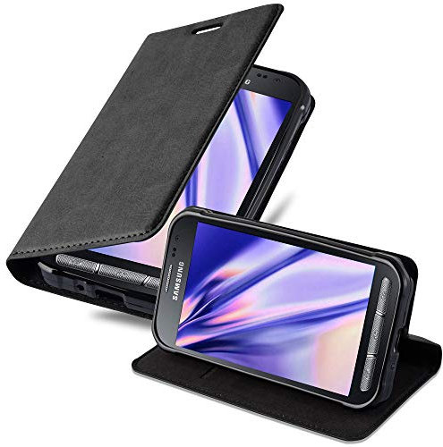 cadorabo Coque pour Samsung Galaxy XCover 3 en Noir Nuit - Housse Protection avec Fermoire Magnétique, Stand Horizontal et Fente Carte - Portefeuille Etui Poche Folio Case Cover