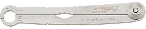 STAHLWILLE 240 10 | FastRatch Ratschenschlüssel 10 mm - 3/8 | offener Ringschlüssel mit Ratschenfunktion, Maulschlüssel | ideal für Bremsleitungen, Überwurfmuttern | Made in Germany