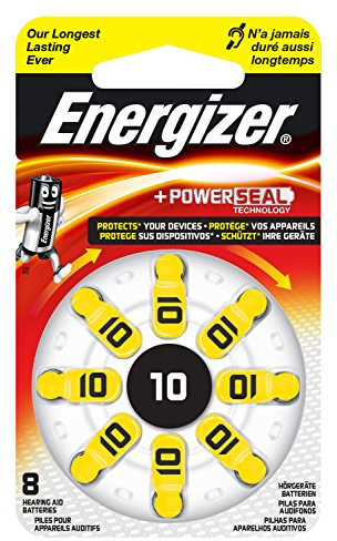 Energizer Hearing Aid Battery Type 10 Zinc Air (1.4 Volt, Pack of 8)