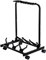 Rocktile Multistand 3-Fach Gitarrenständer - Mehrfach Gitarrenhalter für Klassik Gitarre, Akustik Gitarre, E-Gitarre, E-Bass - Gitarrenstativ klappbar mit Rollen - Saiteninstrumente Multi Stativ