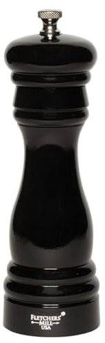 Fletchers' Mill Federal Pepper Mill, Pepper Grinder, Black - 6 Inch, Adjustable Coarseness Fine to Coarse, Made in U.S.A.