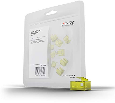 LINDY RJ-45 Port Schloss ohne Schlüssel, 20 Stück gelb gelb 20 Pack Without Key