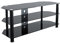 mahara Glass Corner TV Stand – Universal Black Glass TV Unit 114cm wide with Glass Shelves and Cable Management – TV Floor Stand Suitable for up to 55” TVs and Max Weight 45kg
