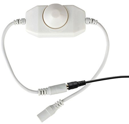 Supernight LED Dimmer DC12V~24V Helligkeit Controller für Warmweiß/Kaltweiß/Blau/Rot/Grün einfarbiger Dimmbare 5050 3528 SMD LED Strip Streifen Lichtstreifen mit 2-Polig Verbindungskabel