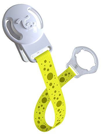 Twistshake Schnullerkette aus Stoff und Silikon, BPA Frei, Gelb