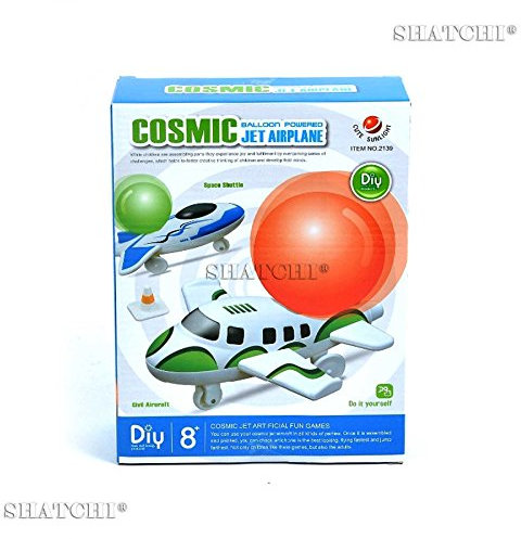 Luftballon-betriebenes Flugzeug Cosmic Jet Flugzeug Modell manuelle Montage Fighter DIY Lernspielzeug für Kinder Geschenk Wissenschaft Lernset Geburtstag und Weihnachten Geschenk