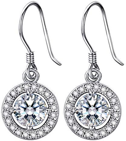 Lydreewam Damen Ohrhänger Silber 925 Hängende Tropfen Ohrringe mit 3A 6mm Zirkonia