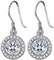 Lydreewam Damen Ohrhänger Silber 925 Hängende Tropfen Ohrringe mit 3A 6mm Zirkonia