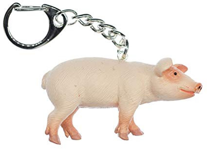 Miniblings Schwein Glücksschwein Schweinchen Schlüsselanhänger - Handmade Modeschmuck I Anhänger Schlüsselring Schlüsselband Keyring - Schwein Glücksschwein Schweinchen