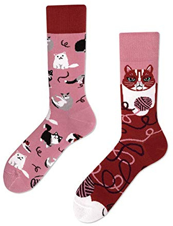 Many Mornings unisex Socken - Playful Cat/Spielerisch Katze (35-38)