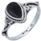 mantraroma Ring Silber 925 Damen Onyx Edelstein schwarz ausgefallen verspielt