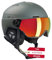 Black Crevice Skihelm Calgary mit Visier, Gun mat/Silver, S/M (54-57)…