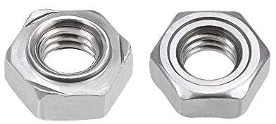 sourcing map Hexagonal Soldar Tuercas, 3/8-16 Carbono Acero con 3 Salientes Máquina Tornillo Gris 10 Piezas