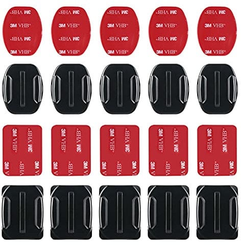 10 Stück Klebehalterung für Helme YUTOU Flache und Gebogene Halterungen Helmbefestigung aus 3M Kleber für Die GOPRO Action Camera Hero Session / 4/3/3 + / 2 oder andere Action Camera