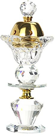 MagiDeal Cristal de Luxe Arabe Bakhoor Brûleur D'encens Portable Traditionnel Mabkhara Encens Résine Brûleur Outil Spa Arabe Diffuseur Décor Ornement - C