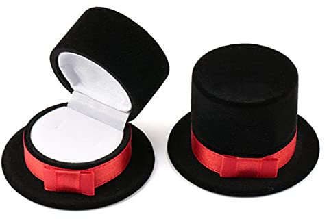 1 Stück Rot/Schwarz Zylinder Schmuckschatulle Samt Ehering Box Halskette Display Box Geschenkbehälter Fall Für Schmuckverpackungen