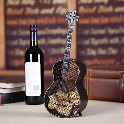 ZAW Weinregal Gitarre-Wein-Kork-Container handwortze Dekoration Dekorationen Praktische Handwerk Vintage Wohnkultur Flaschenregal