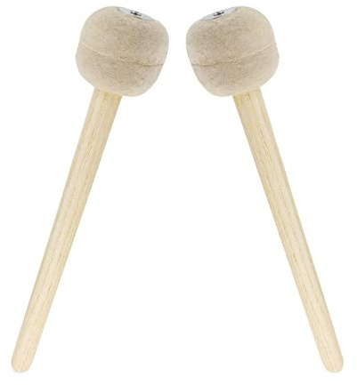 Biaungdo Trommelschlägel, 33 cm, Wollfilz, Beige, 2 Stück | Bass Drum Schlägel, Anti-Rutsch-Design, Bass Percussion Sticks