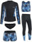 RWHXN Damen Neoprenanzug, 5 Teiliges Set UV-Schutz Surfanzug, Langarm Sommer Sportlicher Elastischer Tauchanzug, Split-Badeanzug für Surf Schnorchel Kajak-2XL(66-75kg)-Frauen