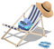 Fiqops Holz Liegestuhl klappbar Gartenliege Strandliegestuhl Strandliege für den Garten, Terrasse und Balkon 120 kg max.