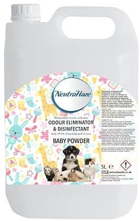 Baby Powder -NeutraHaze Professional Artificial Grass Cleaner & Disinfectant - The Science Of Odour Control (5 Litre)