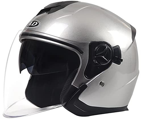 3/4 Open Face Motorradhelme Herren Damen Erwachsene ECE/DOT zugelassener Helm mit Doppelvisier Pink Schwarz Weiß ATV Moped Scooter Cruiser Street Fahrradhelm,A9,One Size