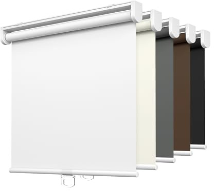 LazBlinds Kabellose Rollos ohne Bohren, 100% Verdunkelungsrollos für Fenster, wärmeisoliert, UV-Schutz, wasserdicht, aufrollbar, 73 cm B x 183 cm H, Weiß