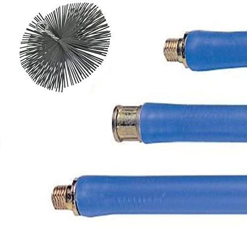 La zappa Kit pulizia per stufa a legna, scovolo Ø 250 mm con asta da 8,4 m spazza camino