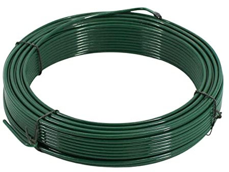 Rekord Spanndraht Ø 3,5 mm - Länge 40 m in Grün, Ideal geeignet für das spannen zwischen Zaunpfosten, Gartendraht, Zaundraht, Weidezaun-Draht, Maschendrahtzaun
