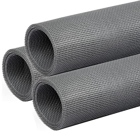 fowong Insect Fly Window Screen, 120cm x 120cm X 3 PCS Window Screens Replacement, High Density Window Nets Easy Installation Keep Flys/Mosquitoes Out, Grey