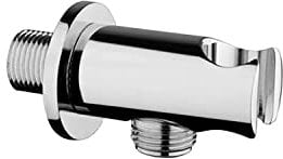 ZENZERO - PRESA d'acqua tonda con supporto doccetta - In OTTONE - Con ROSETTA - Pezzi 1, Argento