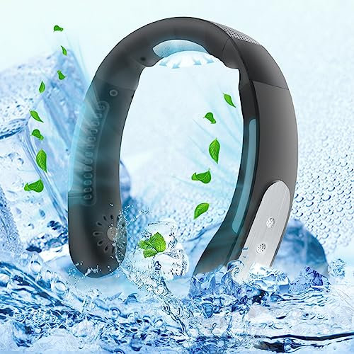 USB Portable Air Cooler Mini Electric Air Conditioner Neck Cooling Fan (Updates Black B)