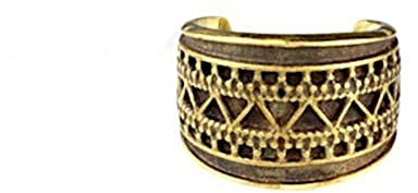 CHICNET Handgefertigte Messing Ohrmanschette Ear Cuff im Boho-Stil mit Tribal-Design als Dread Beads für Dreadlocks Ethno Ohrring Piercing Damen Herren gold antik