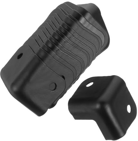 16pcs Black Iron Corner Protectors for Speaker, Wood Box, Cabinet, Tool Box - Durable and Easy to Install, 31mm