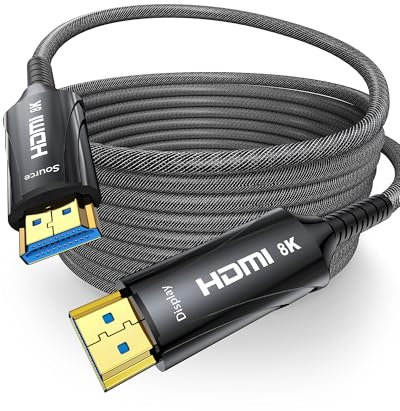 Cratree Long 8K Fiber Optic HDMI Cable 150FT - High-Speed HDMI Cord 48Gbps,8K 60Hz，4K 120Hz，HDCP 2.2&2.3，HDR10 - Compatible with HDTV/Monitor/Projector