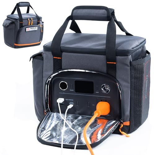 FRECOLSH Reise-Tragetasche, kompatibel mit Jackery Explorer 300/240/160, tragbarer Kraftwerks-Aufbewahrungskoffer mit wasserdichtem Boden und Vordertaschen für Jackery Zubehör, Solargenerator