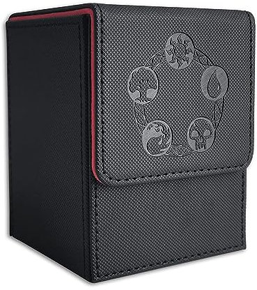 Wenxiaw Scatola Porta Mazzi per Carte Mtg, Deck Box con Capacità di 110 Carte Collezionabili, Magnetic Flip Deck Box, Box Porta Deck in Pelle e Camoscio, Ideale per Carte da Collezione