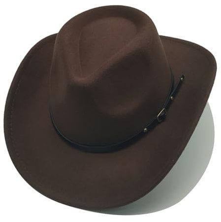 Cowboyhut Damen Herren mit Band Cowgirl Kostüm Westernhut Cowboyhüte für Damen Braun