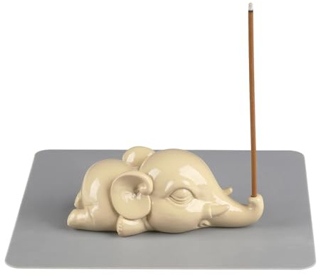 Cacukap Cute Elephant Incense Burner, Incense Holder for Sticks, Elephant Theme Incense Tray, Adorable Home Decoration, Unique Gifts Idea for Elephant Lover