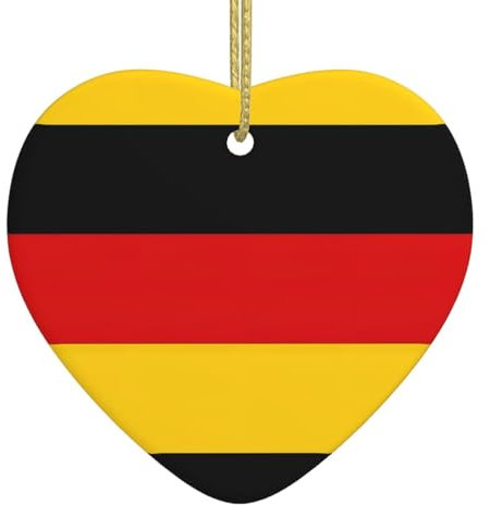 Weihnachtsschmuck mit Deutschland-Flagge, Herzform, Weihnachtsbaum, hängende Weihnachtsdekoration