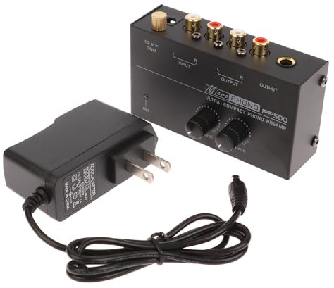 Meokro Ultra-Compact PP500 Phono Preamplifier Preamp with Bass Treble Balance Volume Adjustment Pre-amp Turntable Preamplificador