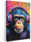 MuchoWow© Impression sur Toile Photo Peinture 80x120 cm Tableau Decoration Murale Chambre Salon Maison Deco Cuisine Graffiti - Chimpanzé - Street art - Casque - Singe - Banksy