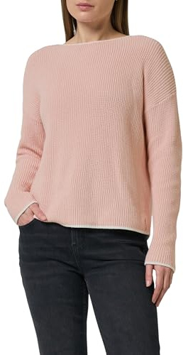Comma Strickpullover aus Baumwolle mit überschnittenen Schultern